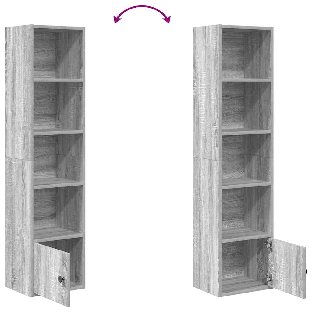 Bookcase Grey Sonoma 31x24x127 cm Engineered Wood