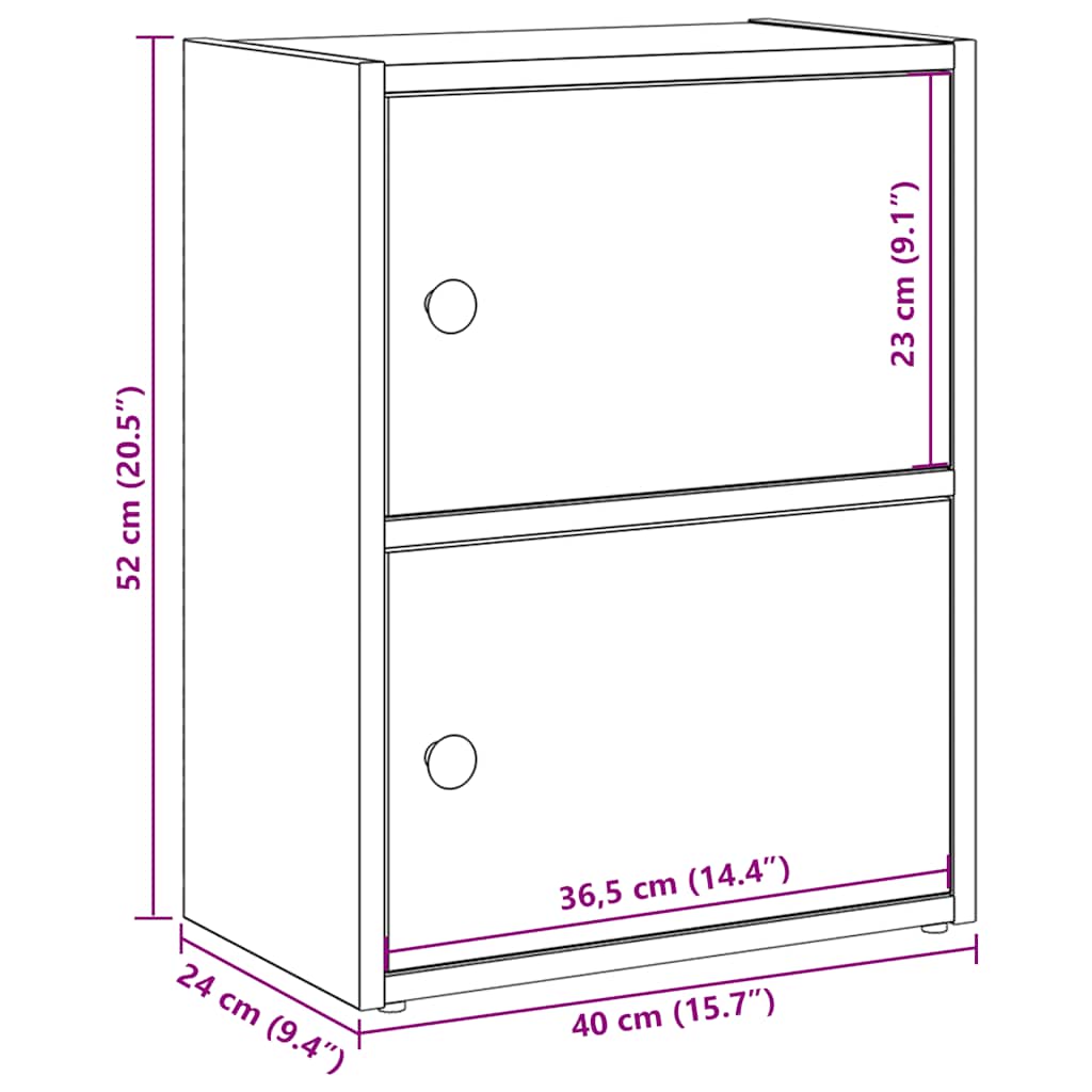 Bookcase Brown Oak 40x24x52 cm Engineered Wood