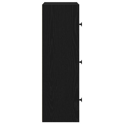 Bookcase Black Oak 40x24x77 cm Engineered Wood