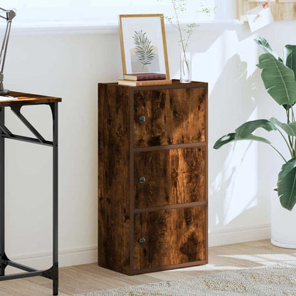 Bookcase Smoked Oak 40x24x77 cm Engineered Wood