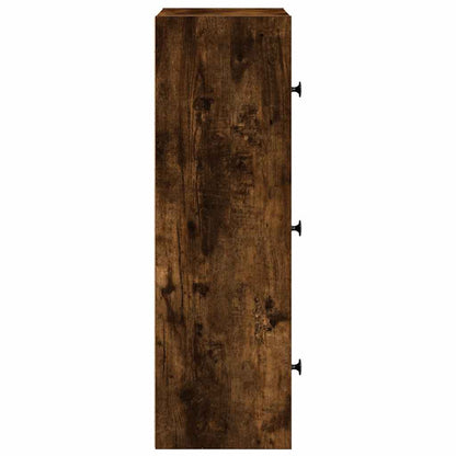 Bookcase Smoked Oak 40x24x77 cm Engineered Wood