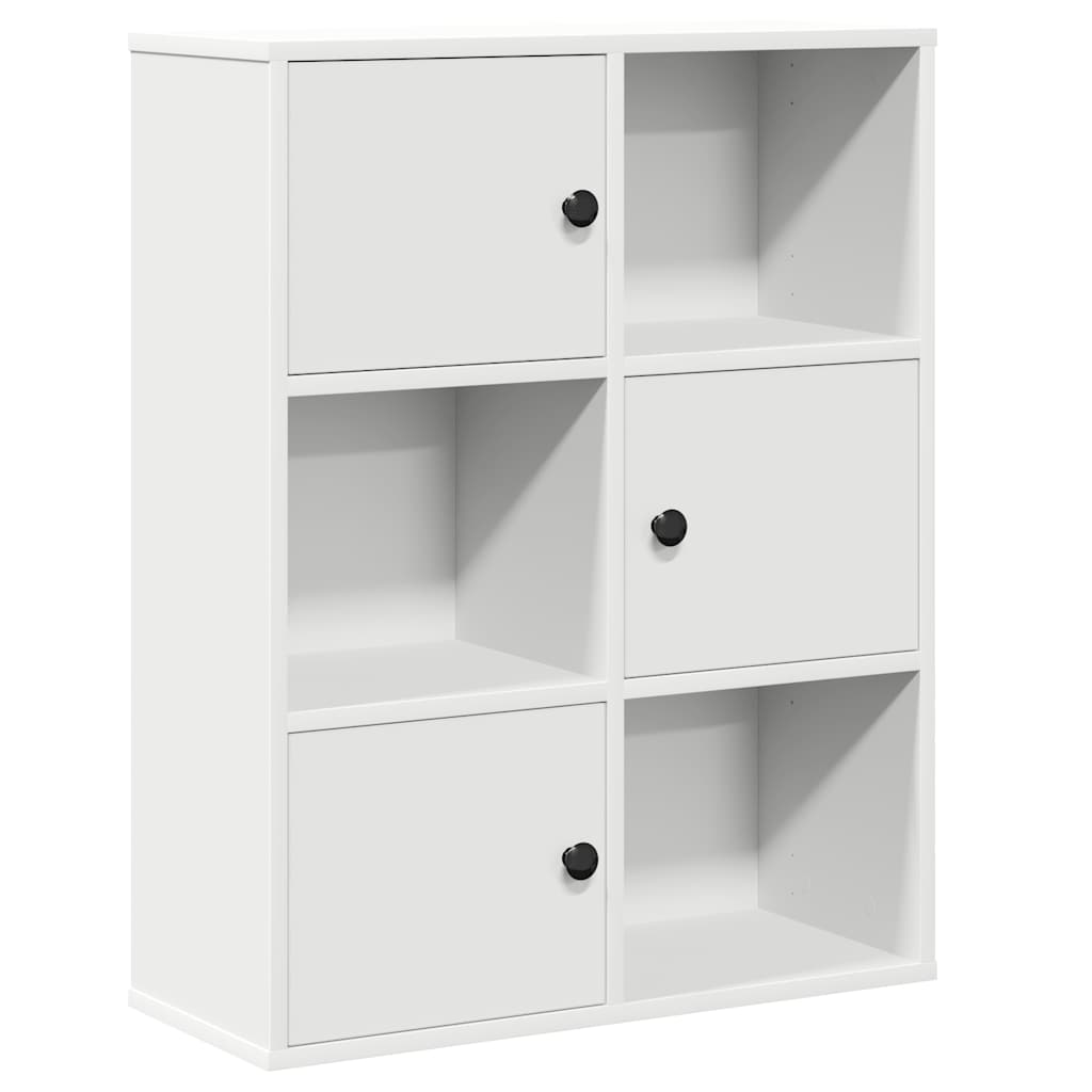 Bookcase White 60x24x76.5 cm Engineered Wood