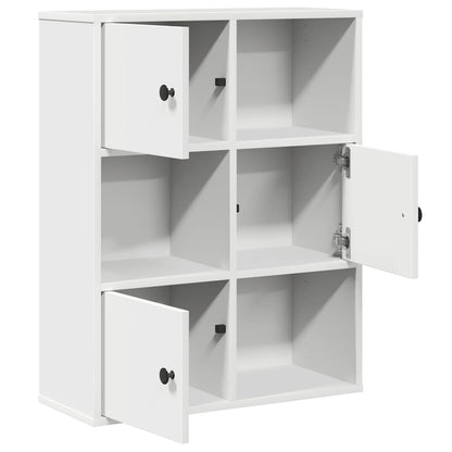 Bookcase White 60x24x76.5 cm Engineered Wood