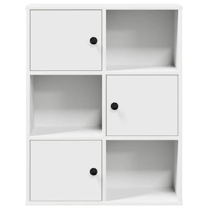 Bookcase White 60x24x76.5 cm Engineered Wood