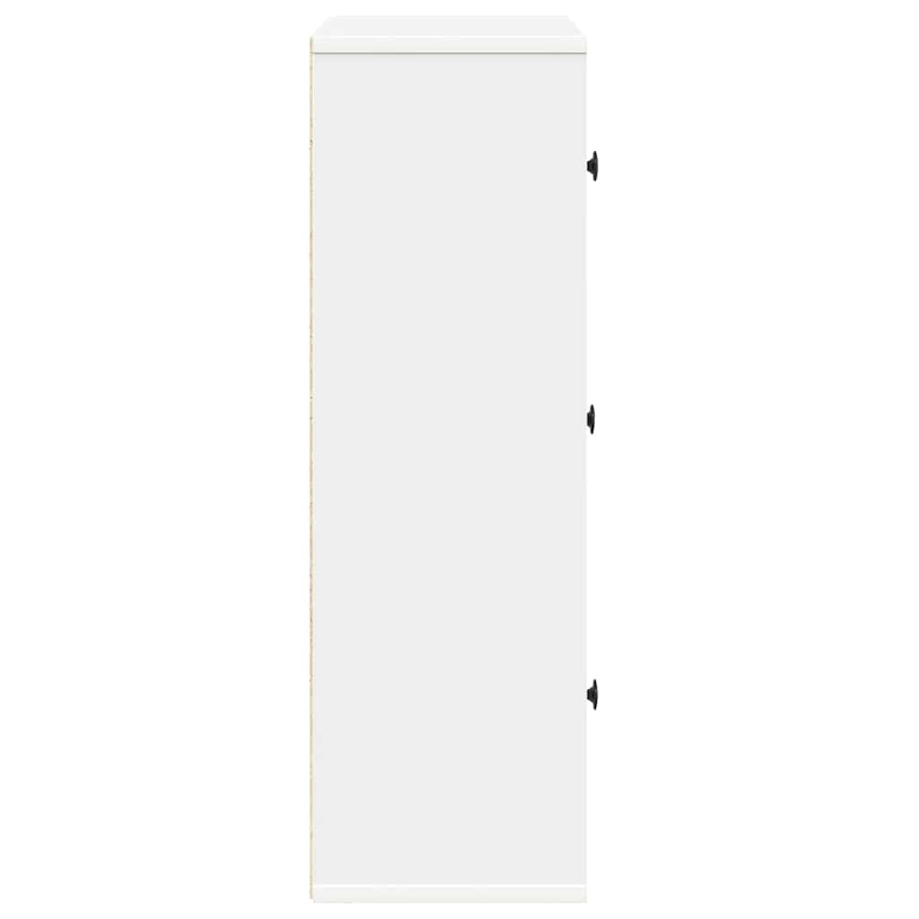 Bookcase White 60x24x76.5 cm Engineered Wood