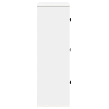 Bookcase White 60x24x76.5 cm Engineered Wood