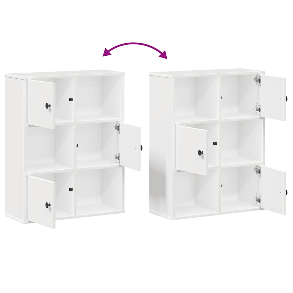 Bookcase White 60x24x76.5 cm Engineered Wood