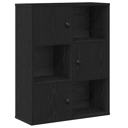 Bookcase Black Oak 60x24x76.5 cm Engineered Wood