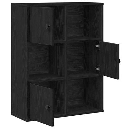 Bookcase Black Oak 60x24x76.5 cm Engineered Wood