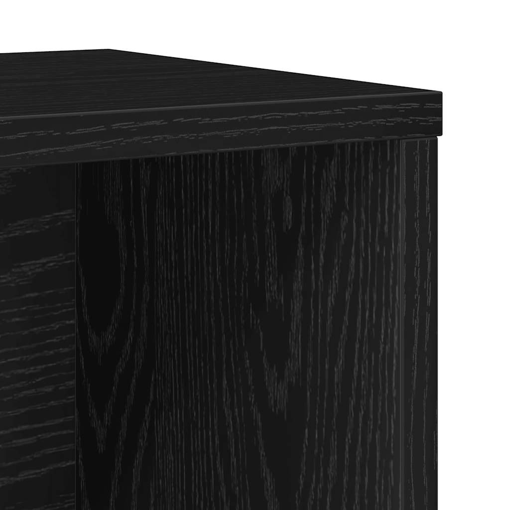 Bookcase Black Oak 60x24x76.5 cm Engineered Wood