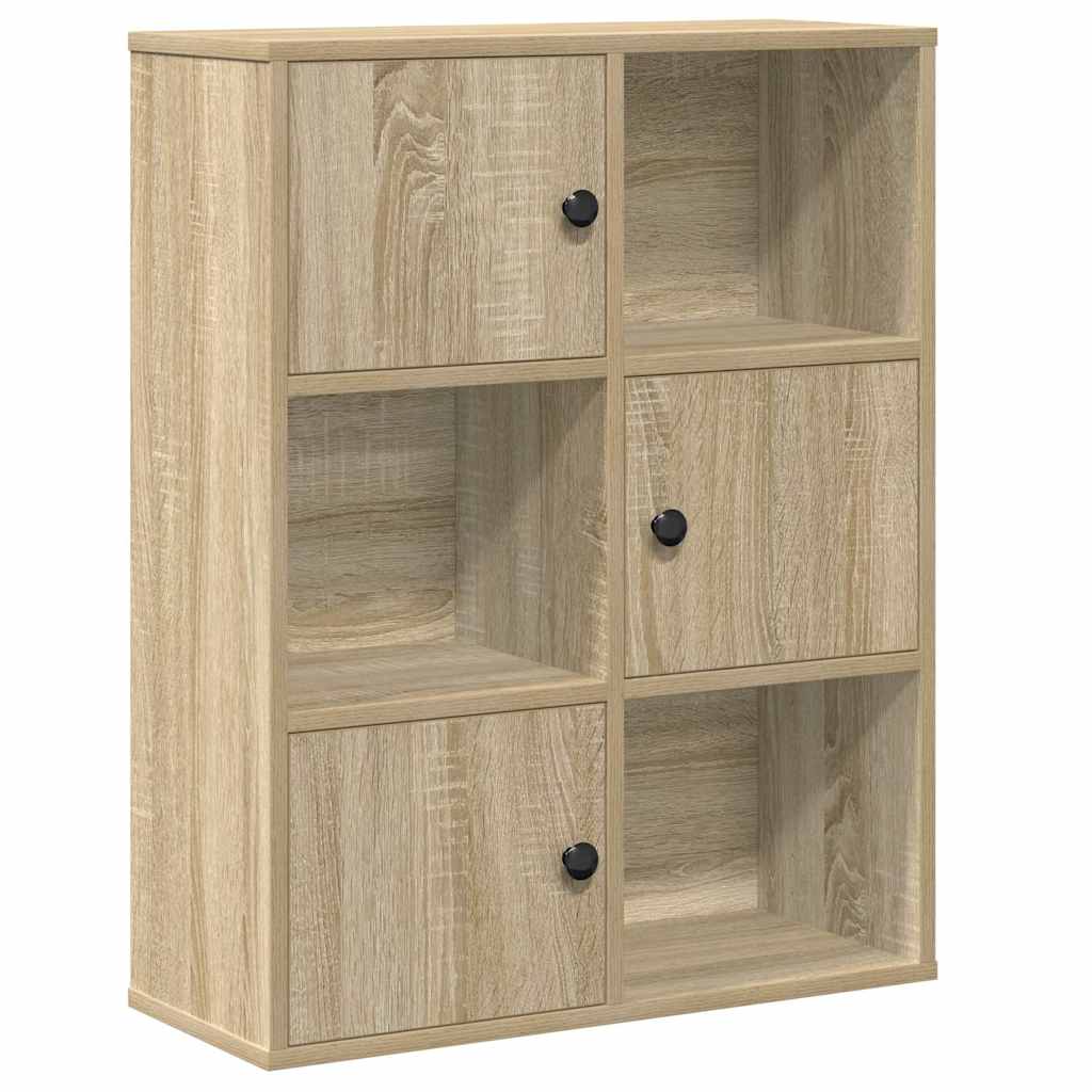 Bookcase Sonoma Oak 60x24x76.5 cm Engineered Wood