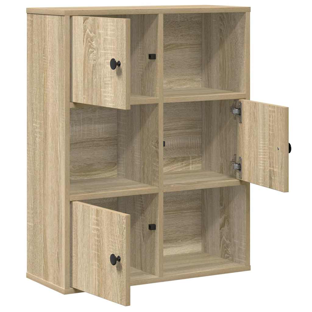 Bookcase Sonoma Oak 60x24x76.5 cm Engineered Wood