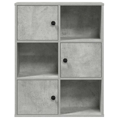 Bookcase Concrete Grey 60x24x76.5 cm Engineered Wood