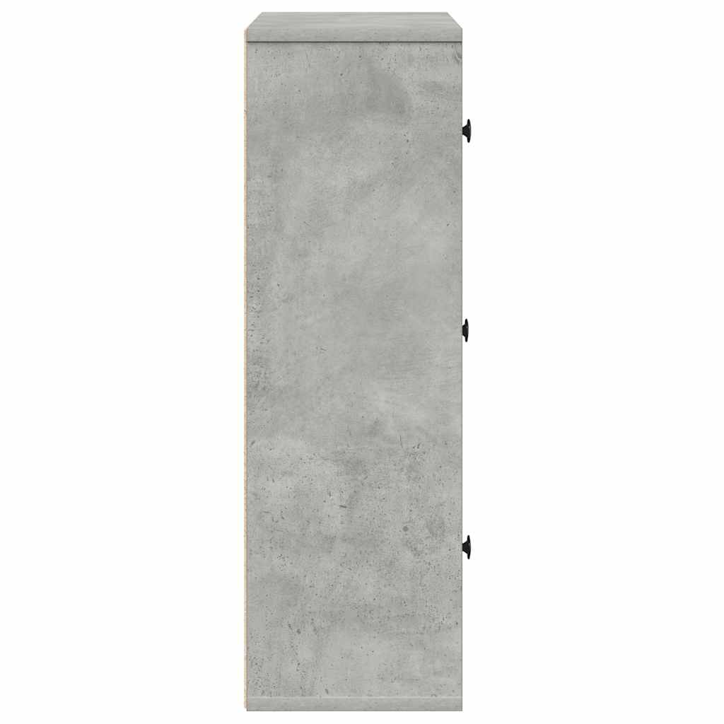 Bookcase Concrete Grey 60x24x76.5 cm Engineered Wood