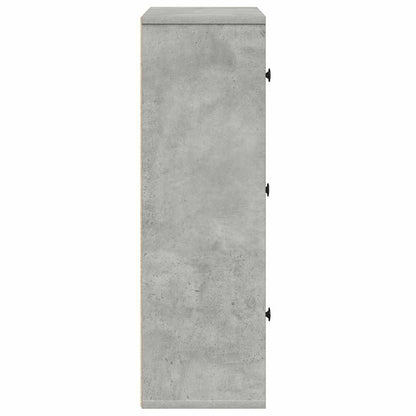 Bookcase Concrete Grey 60x24x76.5 cm Engineered Wood