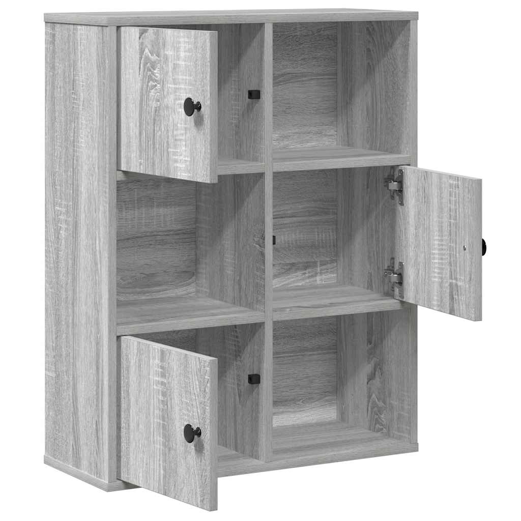 Bookcase Grey Sonoma 60x24x76.5 cm Engineered Wood