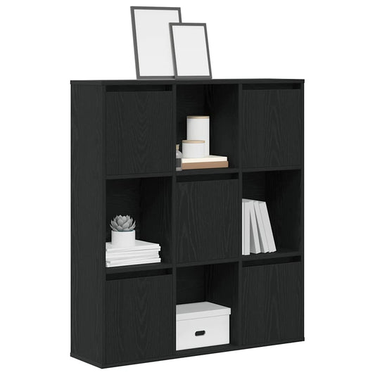 Bookcase Black Oak 89x24x101.5 cm Engineered Wood