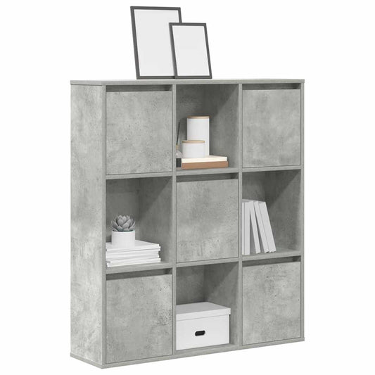 Bookcase Concrete Grey 89x24x101.5 cm Engineered Wood