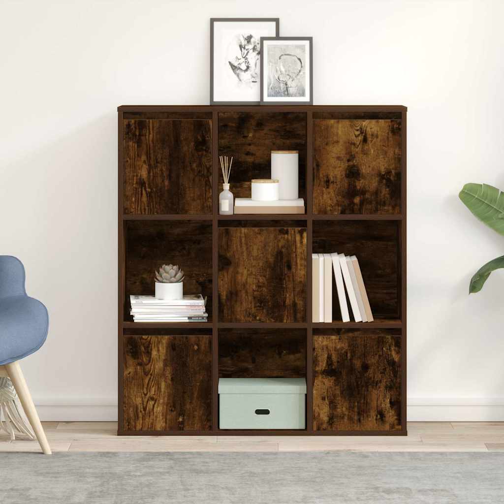 Bookcase Smoked Oak 89x24x101.5 cm Engineered Wood