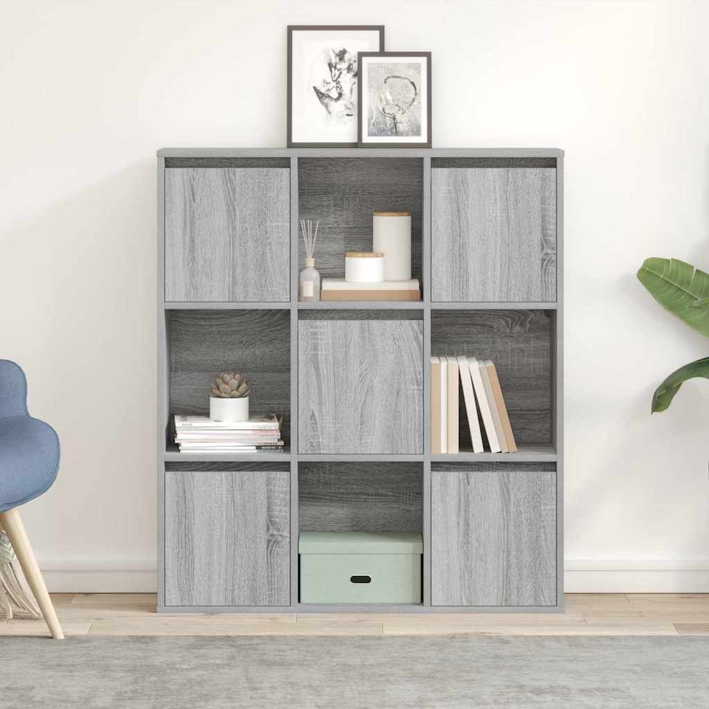 Bookcase Grey Sonoma 89x24x101.5 cm Engineered Wood