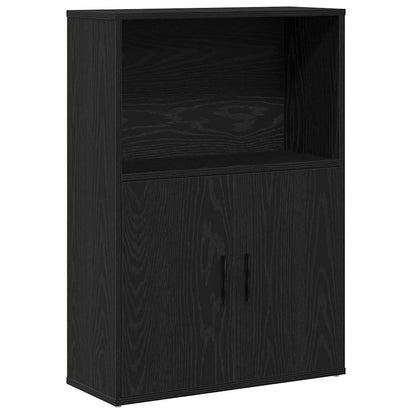 Bookcase Black Oak 60x24x85 cm Engineered Wood