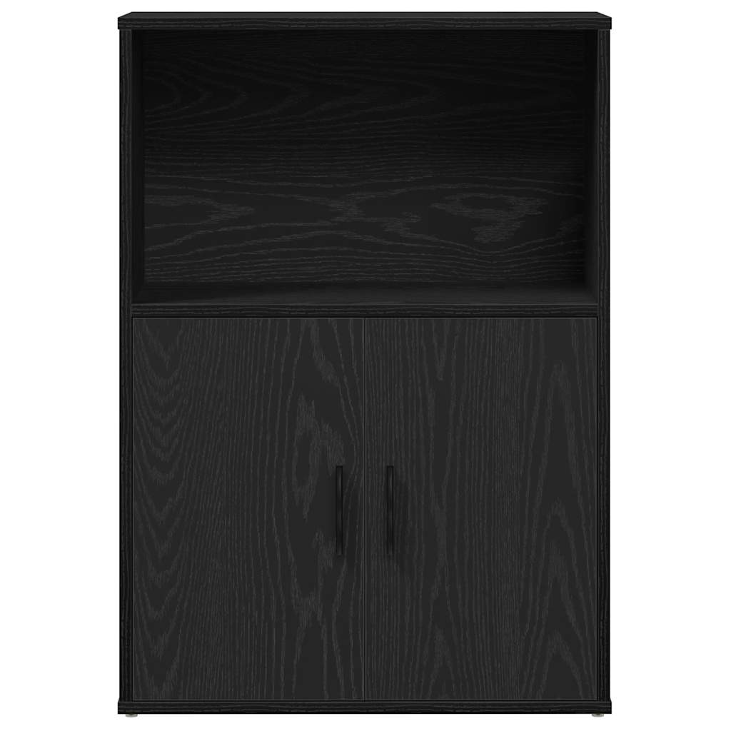 Bookcase Black Oak 60x24x85 cm Engineered Wood