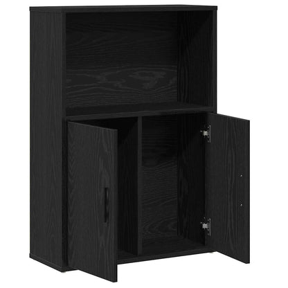 Bookcase Black Oak 60x24x85 cm Engineered Wood