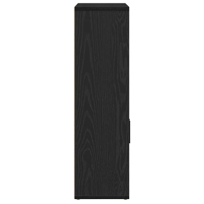 Bookcase Black Oak 60x24x85 cm Engineered Wood