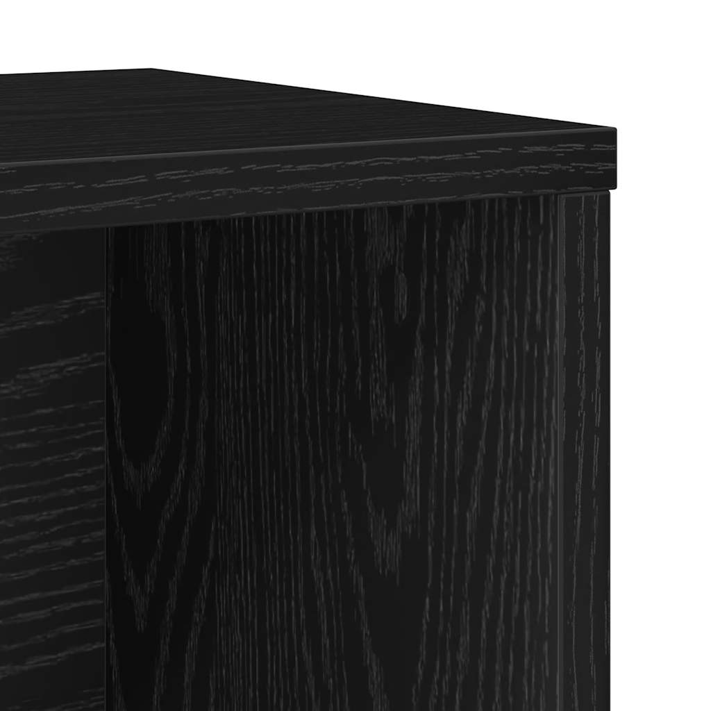 Bookcase Black Oak 60x24x85 cm Engineered Wood