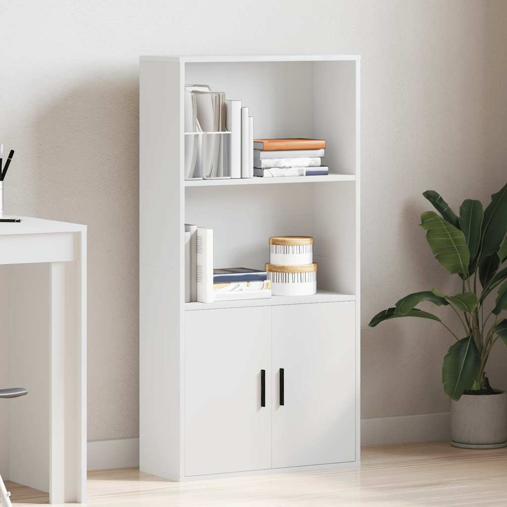 Bookcase White 60x24x120 cm Engineered Wood