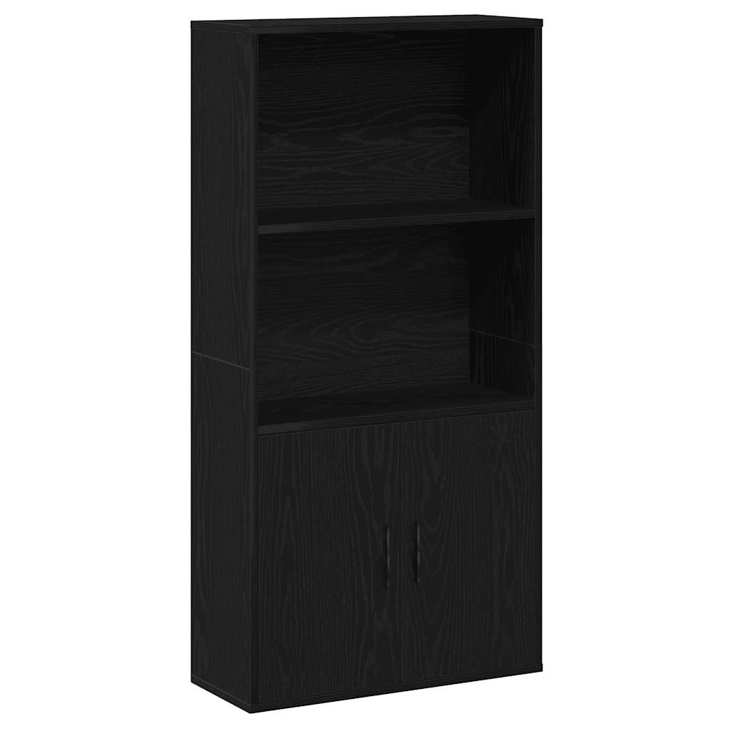 Bookcase Black Oak 60x24x120 cm Engineered Wood