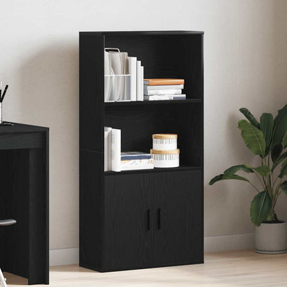 Bookcase Black Oak 60x24x120 cm Engineered Wood