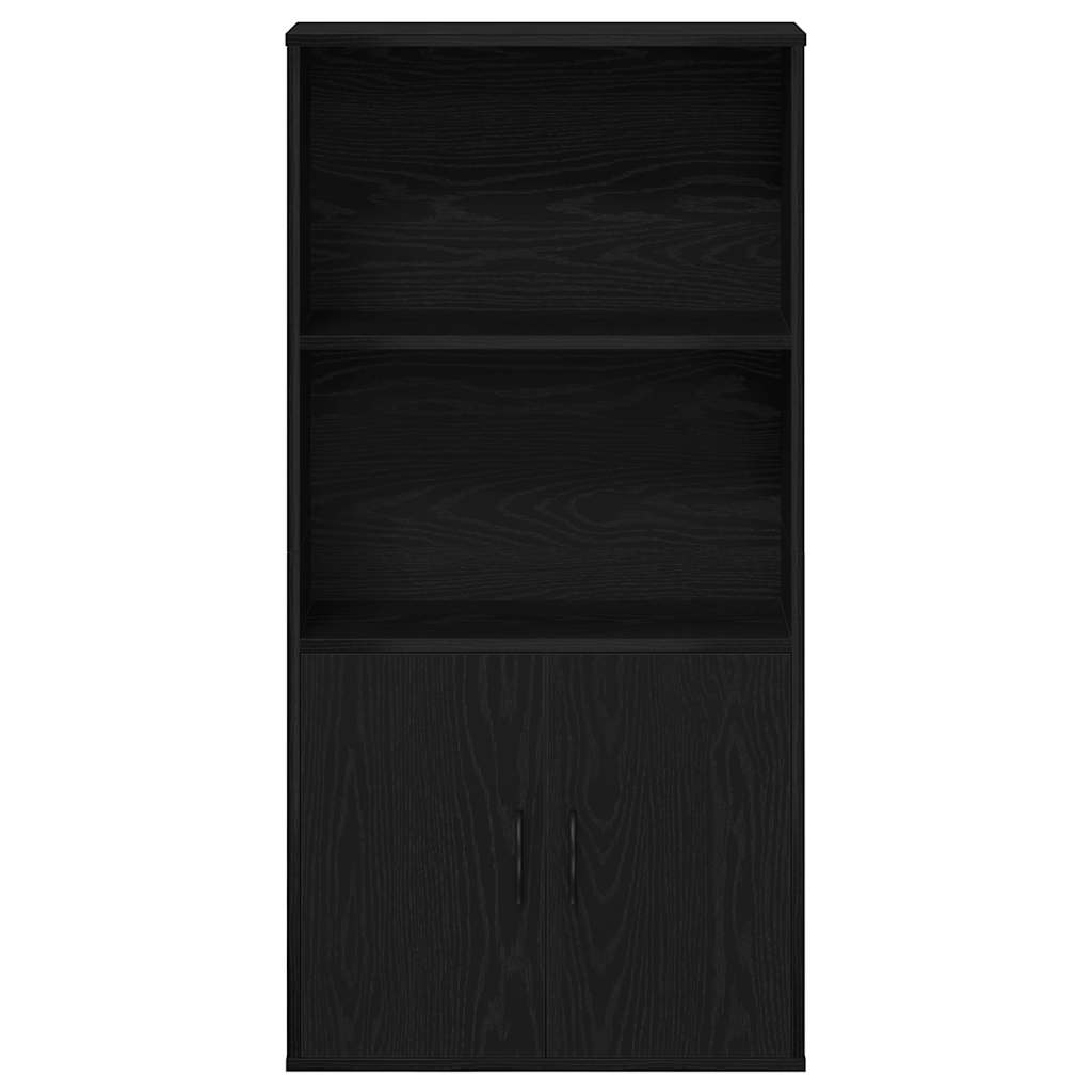 Bookcase Black Oak 60x24x120 cm Engineered Wood