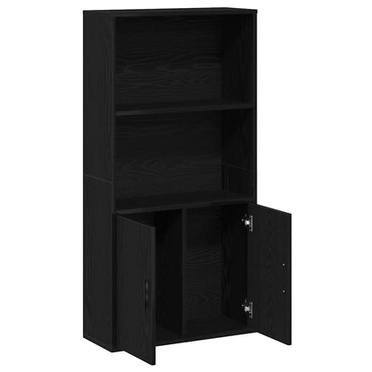 Bookcase Black Oak 60x24x120 cm Engineered Wood