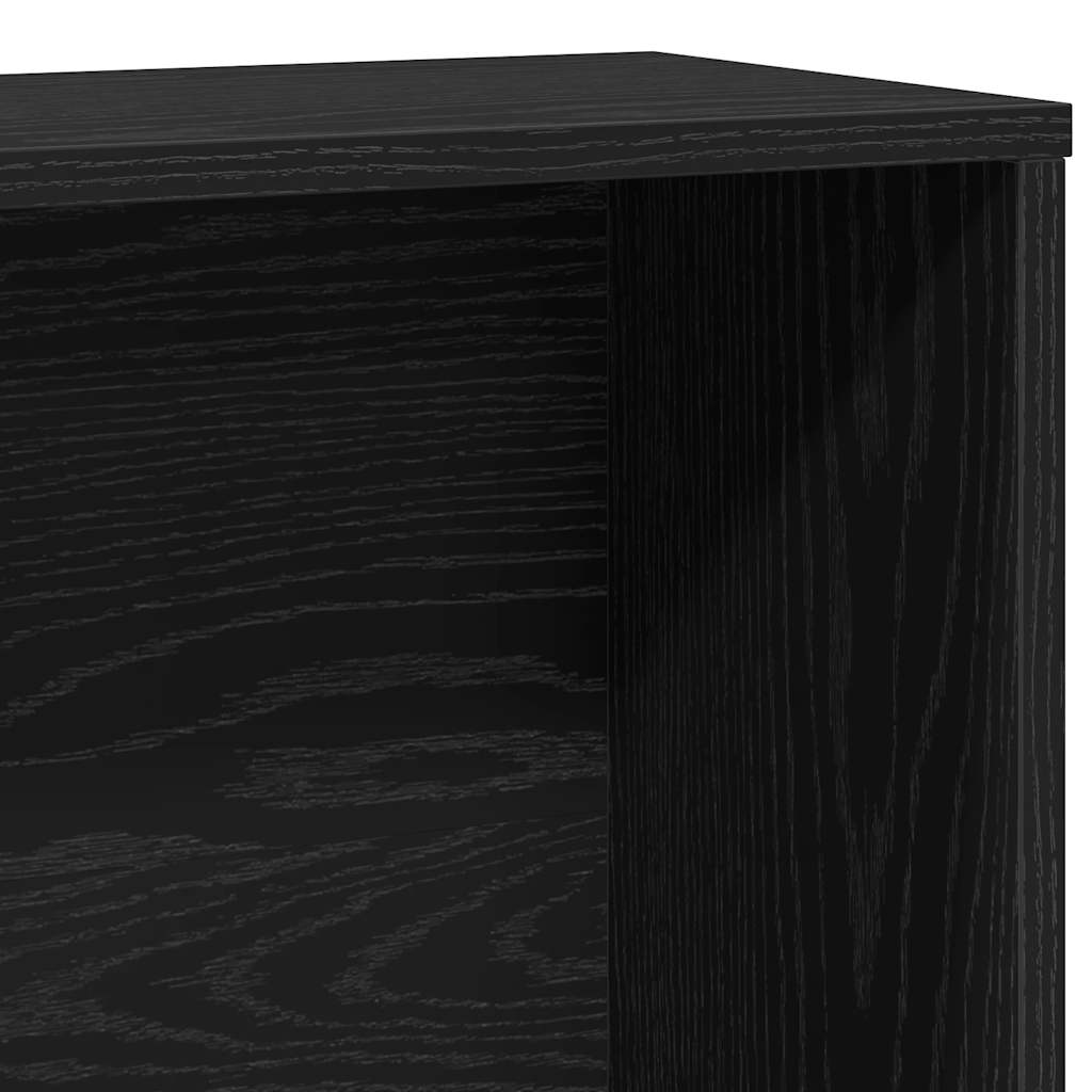 Bookcase Black Oak 60x24x120 cm Engineered Wood