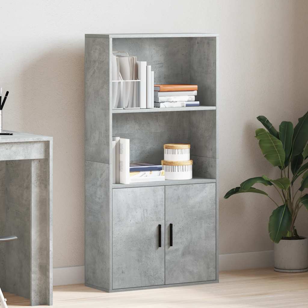 Bookcase Concrete Grey 60x24x120 cm Engineered Wood