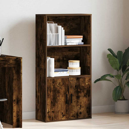 Bookcase Smoked Oak 60x24x120 cm Engineered Wood