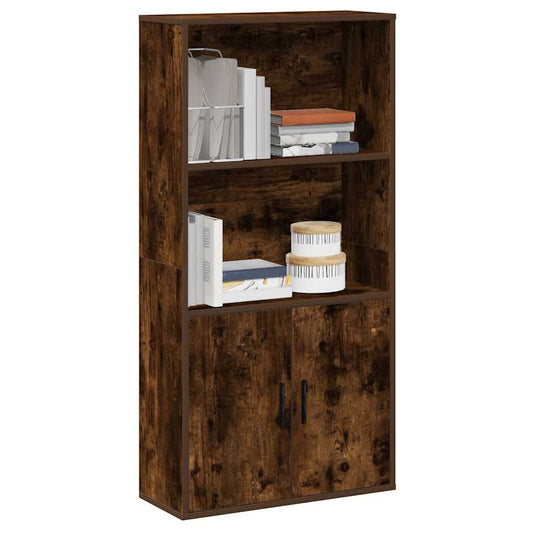 Bookcase Smoked Oak 60x24x120 cm Engineered Wood