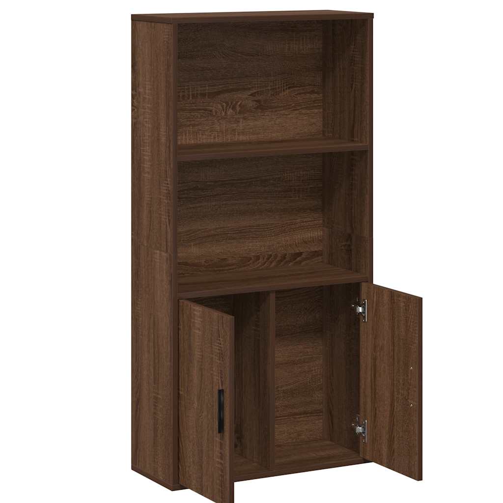 Bookcase Brown Oak 60x24x120 cm Engineered Wood