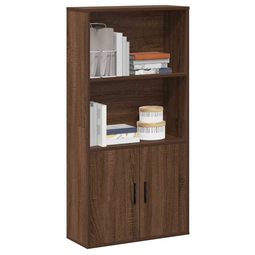 Bookcase Brown Oak 60x24x120 cm Engineered Wood