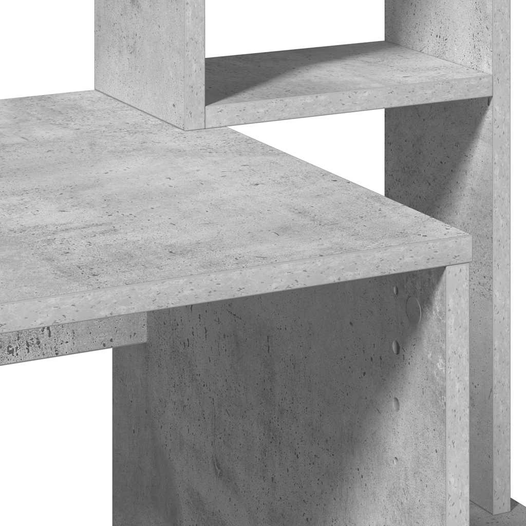 Desk with Shelves Concrete Grey 100x45x140 cm Engineered Wood