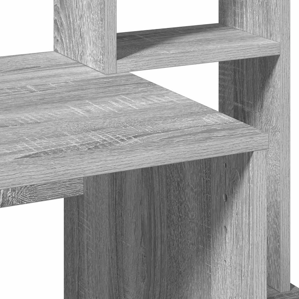 Desk with Shelves Grey Sonoma 100x45x140 cm Engineered Wood