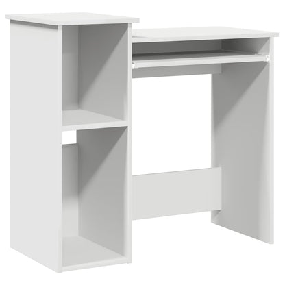 Desk with Shelves White 84x40x78 cm Engineered Wood