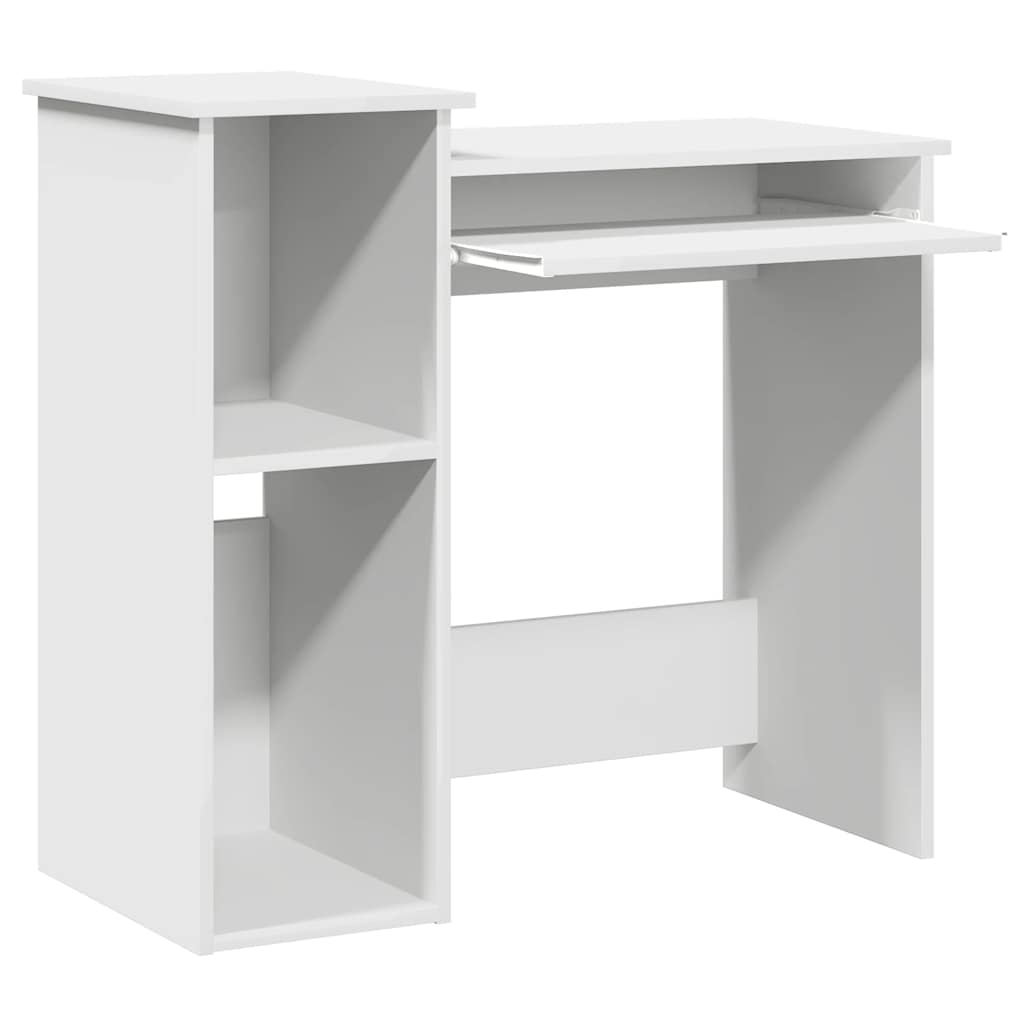 Desk with Shelves White 84x40x78 cm Engineered Wood