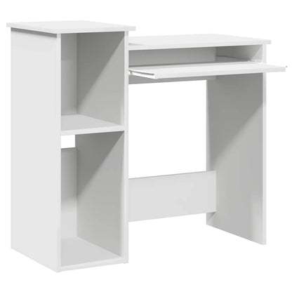 Desk with Shelves White 84x40x78 cm Engineered Wood