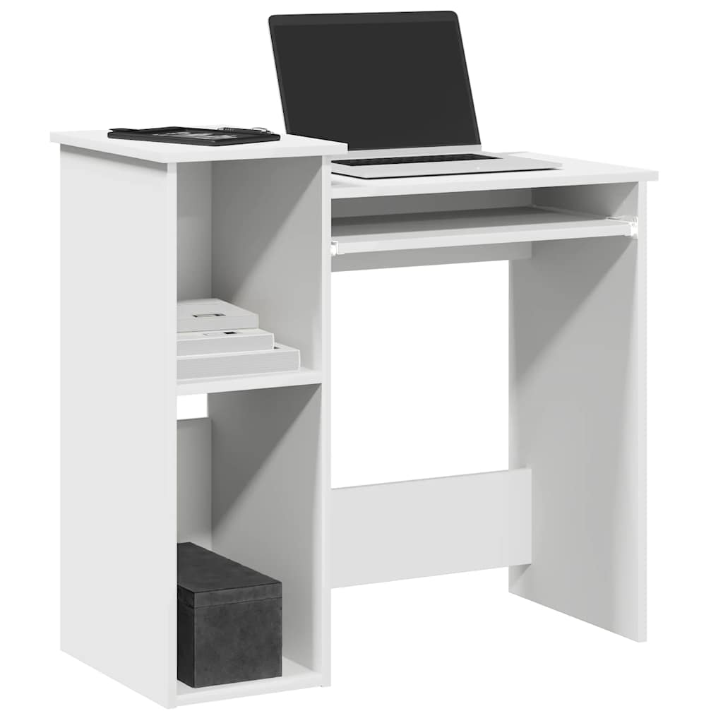 Desk with Shelves White 84x40x78 cm Engineered Wood