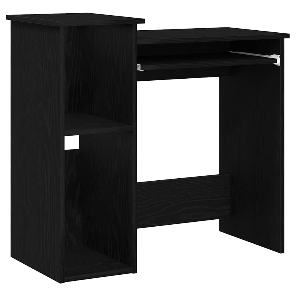 Desk with Shelves Black 84x40x78 cm Engineered Wood