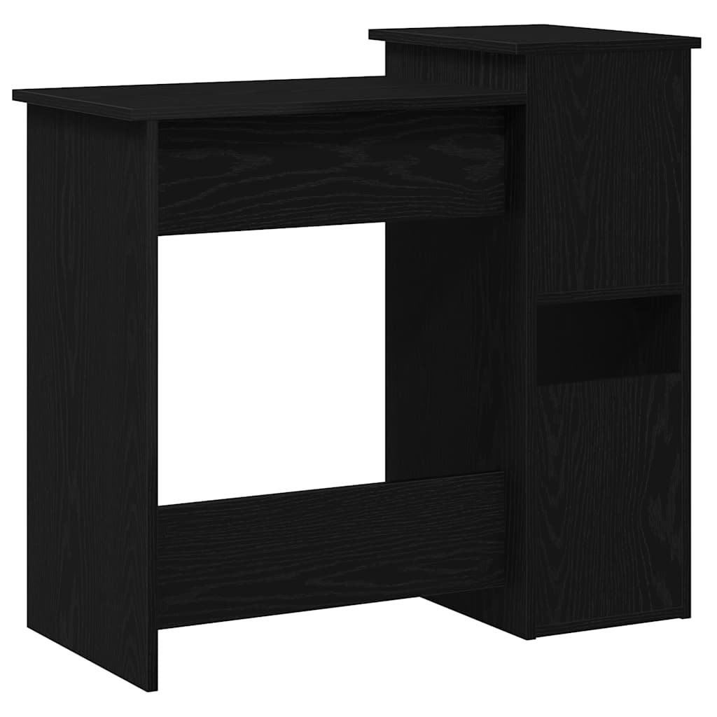 Desk with Shelves Black 84x40x78 cm Engineered Wood