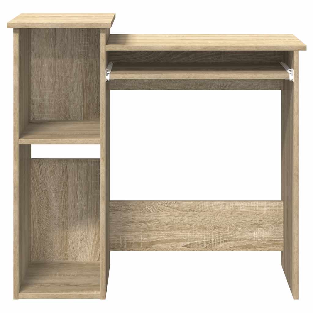 Desk with Shelves Sonoma Oak 84x40x78 cm Engineered Wood