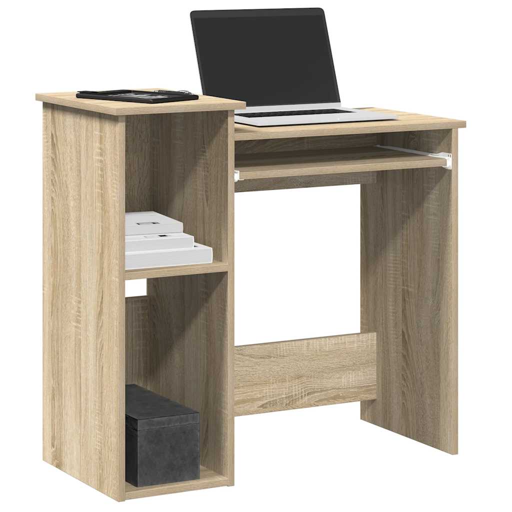 Desk with Shelves Sonoma Oak 84x40x78 cm Engineered Wood